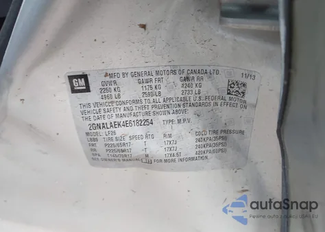 2014 Chevrolet Equinox Ls from USA, damaged, VIN 2GNALAEK4E6182254